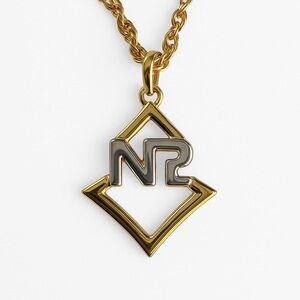 Nina Ricci Vintage Pendant Logo Necklace